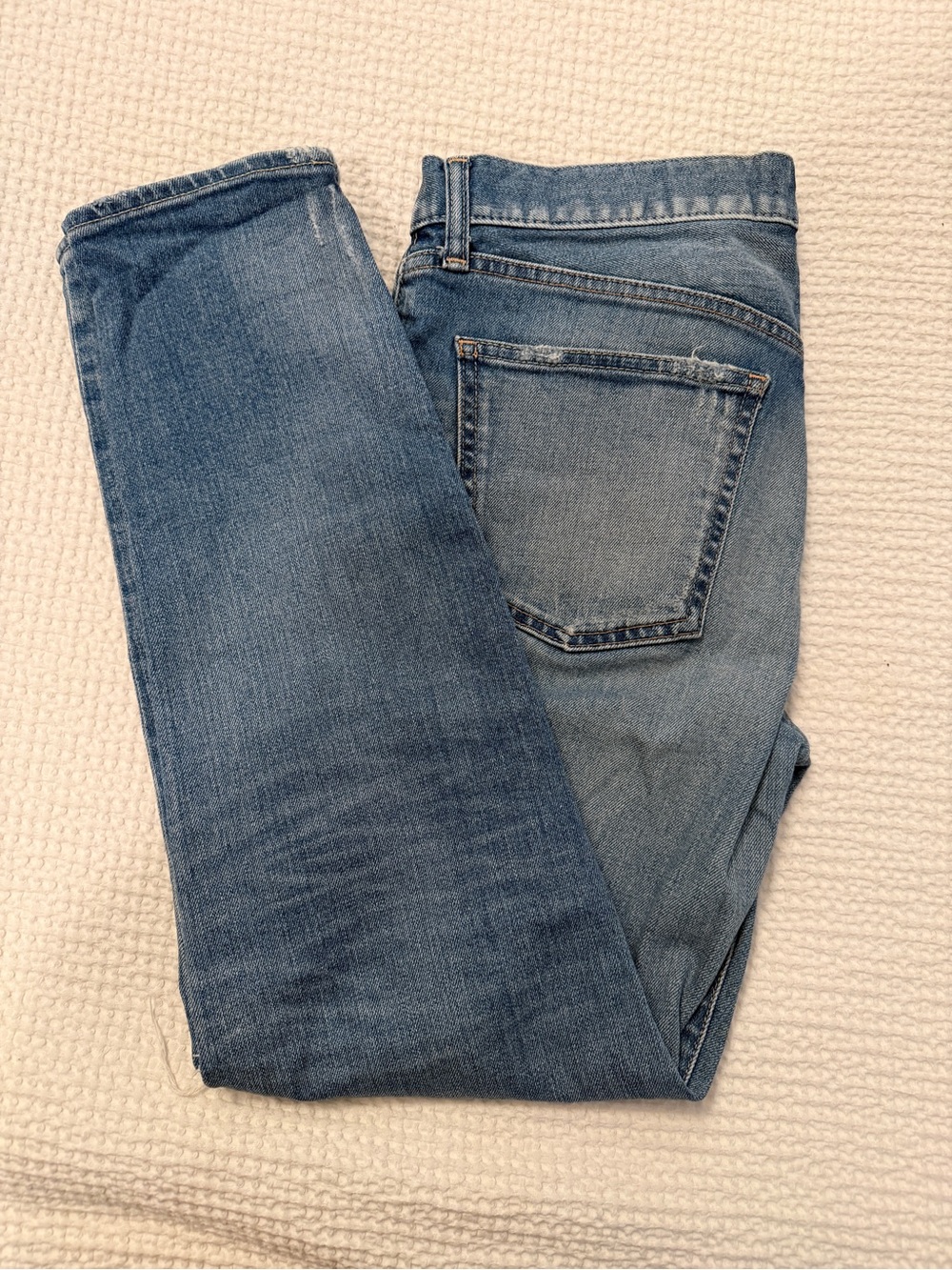 Moussy Vintage Jeans in Faded Blue Denim with Splatter Paint Detail